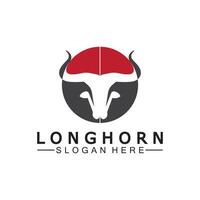 lång horn logotyp mall vektor illustration design