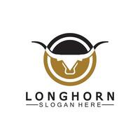 lange Horn Logo Vorlage Vektor Illustration Design