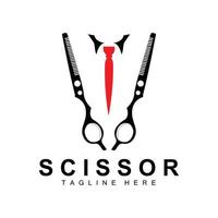 Scheren-Logo-Design, Barbershop-Rasierer-Vektor, Babershop-Scheren-Markenillustration vektor