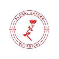 botanisk logotyp illustration för skönhet naturlig organisk varumärke vektor