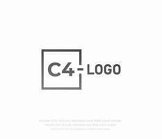 brev c4 typografi logotyp vektor