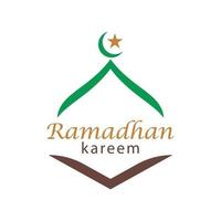 Ramadhan kareem Poster Banner islamisch Hintergrund Mousque Logo Symbol eben Design Vektor