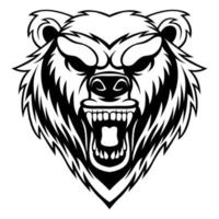 Björn vektor. svart och vit grizzly Björn logotyp design vektor mall