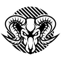 Ziege wild Vektor schwarz und Weiß Logo Design Vorlage Illustration