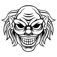 Clown Vektor. schwarz und Weiß Clown Maskottchen Logo Vektor Design Vorlage