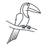 toucan vektor svart och vit fågel logotyp design mall illustration