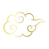 golden Chinesisch Wolke Linie Symbol. vektor