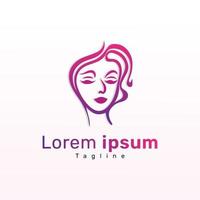 feiern Damen Tag mit ein anmutig Rosa Gradient Mädchen Logo vektor