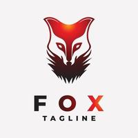 Gradient rot Fuchs Kopf Tier Logo Vorlage vektor