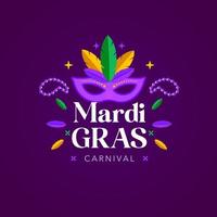 mardi gras med text med carnaval mask vektor