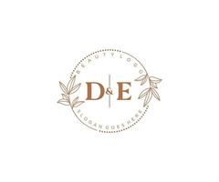 Initiale de Briefe schön Blumen- feminin editierbar vorgefertigt Monoline Logo geeignet zum Spa Salon Haut Haar Schönheit Boutique und kosmetisch Unternehmen. vektor