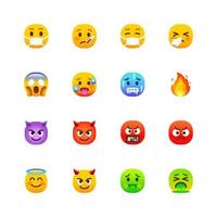 avrundad emoji ikoner set2 vektor