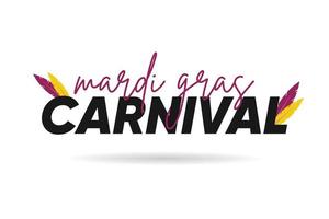 mardi gras karneval typografi för fest flygblad, omslag, serier, rubrik, logotyp, hälsning kort, inbjudan vektor