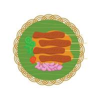 Illustration von stillen Ponorogo, traditionell Spieß von Indonesien. geeignet zum indonesisch Essen Inhalt, Speisekarte, oder Infografik. vektor