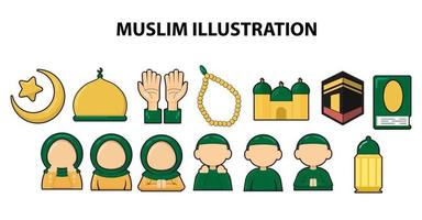 Muslim Vektor Illustration Sammlung