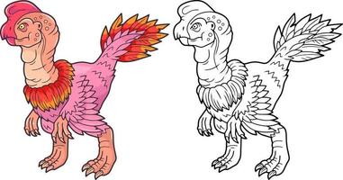 förhistorisk dinosaurie oviraptor, illustration design vektor