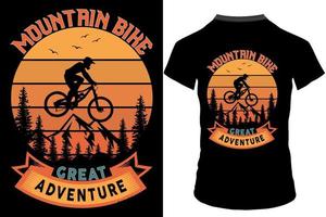 Berg Fahrrad großartig Abenteuer Slogan retro Jahrgang T-Shirt Design, Berg Fahrrad Abenteuer T-Shirt Design, Illustration Vektor Design.