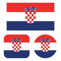 kroatien flagga i rektangel fyrkant och cirkel vektor