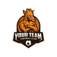 giraff maskot för en fotboll team logotyp. vektor illustration.