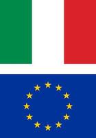 Flagge von Italien und Europa vektor
