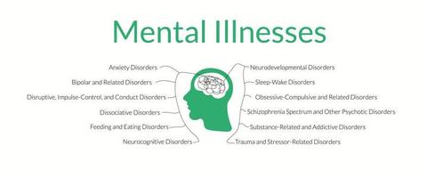mental sjukdomar mänsklig huvud silhuett med sjuk hjärna vektor baner psykologisk wellness