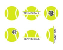 Tennis Ball Monogramm rahmen. Silhouette Vektor Illustration.