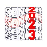 senior 2023 vektor illustration t-shirt design för gradering