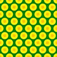 nahtlos Muster mit Münzen zum Heilige Patrick's Tag. Design zum Mode Drucke, Textilien, Hintergrund, Verpackung Papier vektor