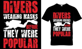 dykning dykning typografi t-shirt design med redigerbar vektor grafisk. diners bär masker innan de var populär