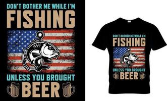 fiske typografi t-shirt design med redigerbar vektor grafisk.