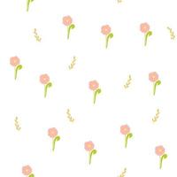 sömlös mönster med abstrakt blomma och växt på vit bakgrund. botanisk illustration för omslag design, hem dekor, inbjudan kort, vår textur för textil- och tyg design vektor