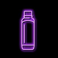 Flasche Smoothie Obst Saft Essen Neon- glühen Symbol Illustration vektor