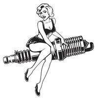 Illustration des Pin-up-Girl-Vektors vektor