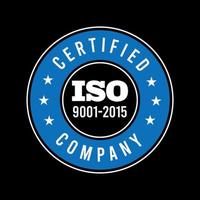 iso certifiering . iso 90012015 logotyp . iso 9000 certifiering premie vektor