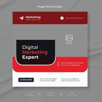 Digital Marketing Agentur instagram Post und korporativ Sozial Medien Banner Vorlage. rot und Weiß Sozial Medien Post Banner Vorlage. vektor