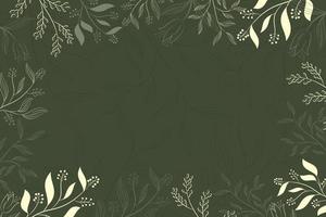 Grün Hintergrund mit ein Blumen- Muster auf Es, Jahrgang Hintergrund mit Blätter und Blumen vektor