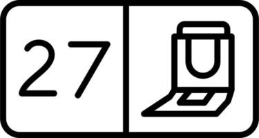 Sitz Nummer zwanzig Sieben Vektor Symbol