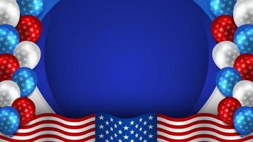 Unabhängigkeit Tag abstrakt Hintergrund mit Elemente winken amerikanisch Flagge, Ballon vektor