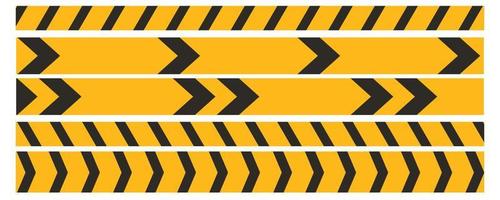 varning tejp uppsättning av gul varning band. abstrakt varning rader för polis, olycka, under konstruktion. vektor fara tejp samling.