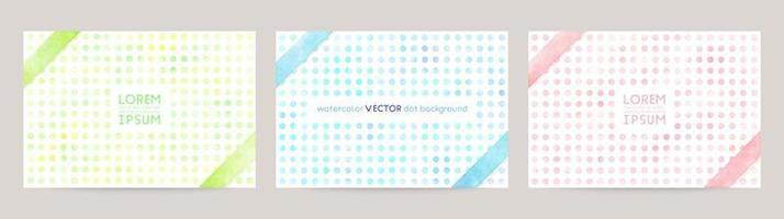 uppsättning av färgrik vektor vattenfärg bakgrunder med vit Plats för text. uppsättning av kort för bröllop, hälsningar, födelsedag. bakgrunder för webb banderoller design. grön, blå, rosa