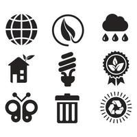 miljö- frågor ikon uppsättning. samling av miljö och klimat relaterad vektor glyf ikoner