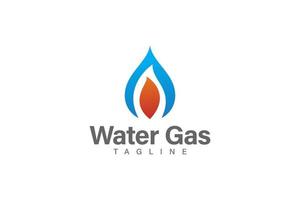 Wasser und Gas Logo Design Vektor