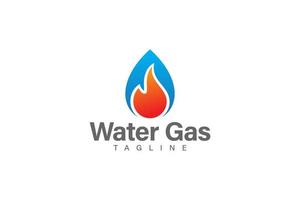 vatten och gas logotyp design vektor