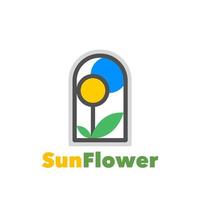 Sonne Blume Logo einfach vektor
