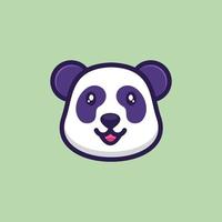 leende söt huvud panda logotyp vektor