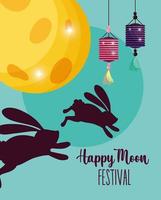 kanin happy moon festival bild vektor