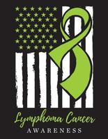 Lymphom Bewusstsein, Limette Grün Band, amerikanisch Kippe Symbol isoliert auf Weiß Vektor Illustration