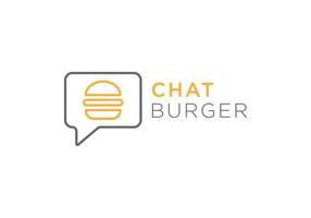 eps10 vektor chatt burger logotyp design mall med Tal bubbla isolerat på vit bakgrund