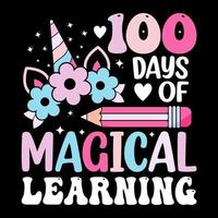 100 Tage von Schule, hundert Tage T-Shirt Design, 100 Tage Feier T-Shirt vektor