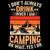 Camping t Hemd Design frei, Abenteuer t Hemd Design frei, draussen t Hemd Design, T-Shirt Design Vektor zum drucken, Camping t Hemd Design Vorlage Vektor kostenlos